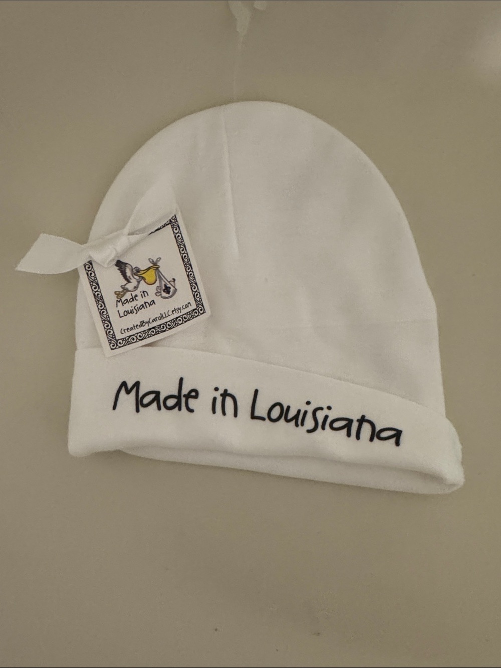 Made in Louisiana White Baby Beanie - Kids Accessories